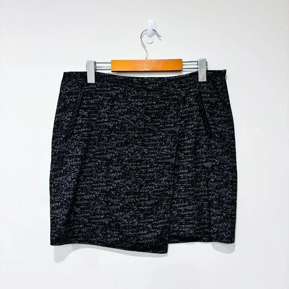 DYNAMITE Grey faux wrap skirt